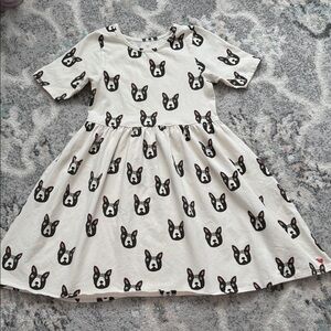 Pink Chicken - Girls Organic Steph Dress - Boston Terrier